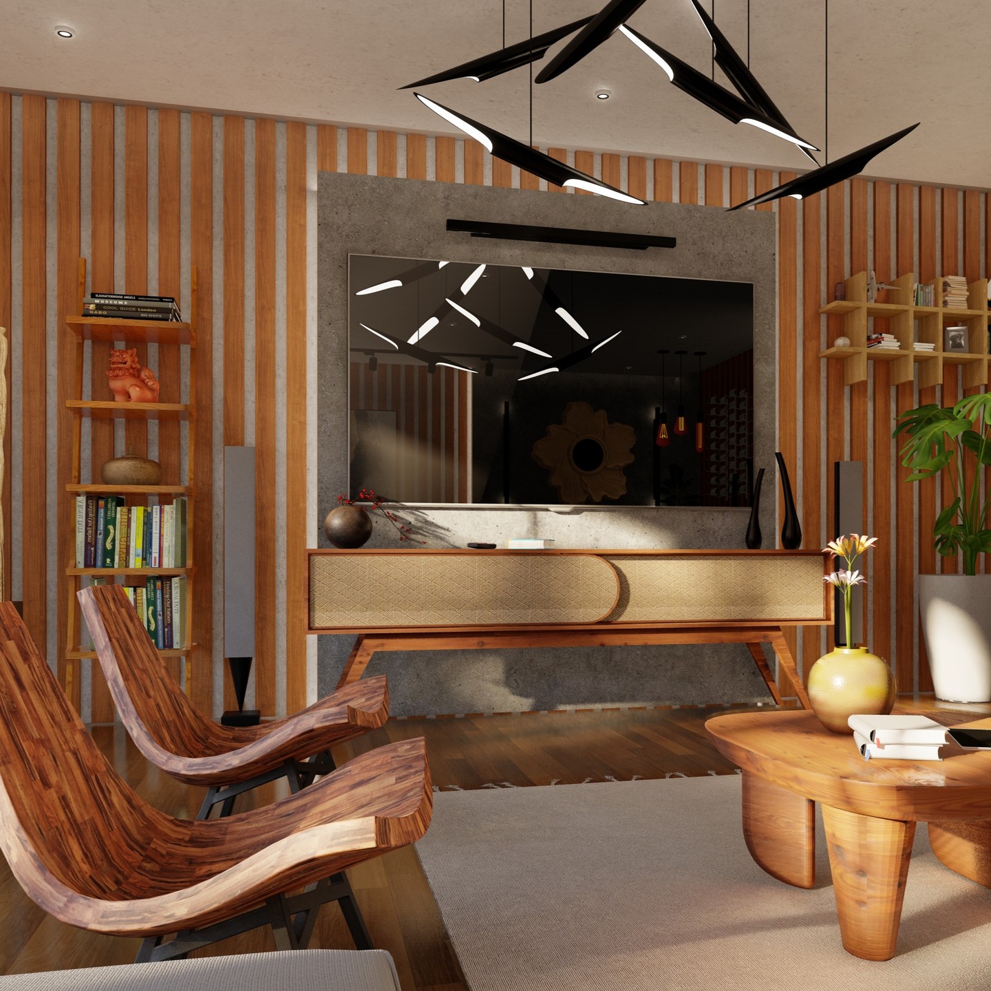 Interior Rendering - Wood Finishing & Paneling