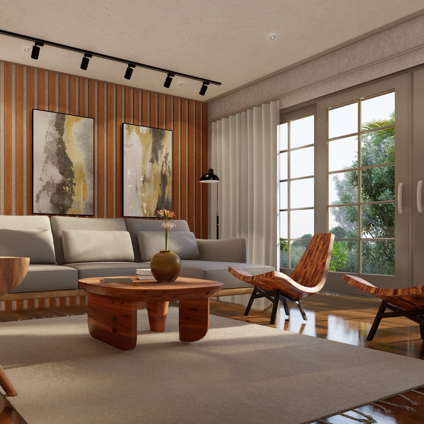 Interior Rendering - Contemporary Living Space